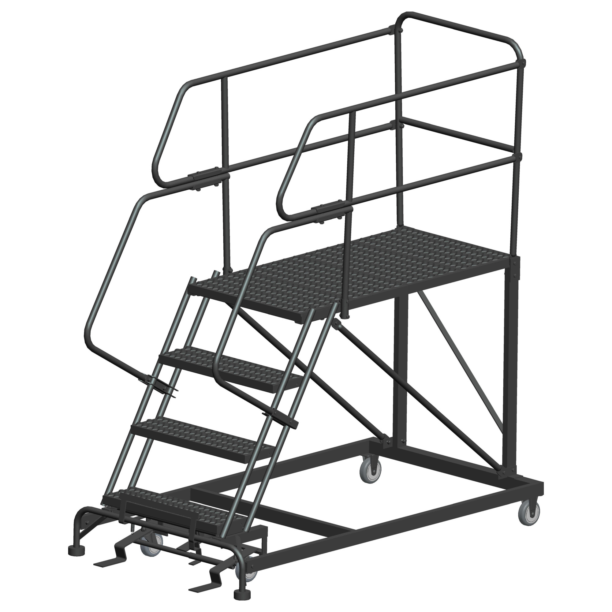 Ballymore, Rolling Work Platform, Overall Height 76 in, Steps 4, Material Steel, Model# SW-SEP4-3648